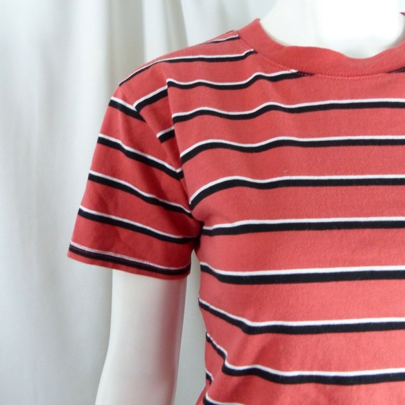 Treasure & Bond Girls Size 8 -10 Colorful Striped Cropped Short Sleeve T-Shirt - Picture 7 of 8